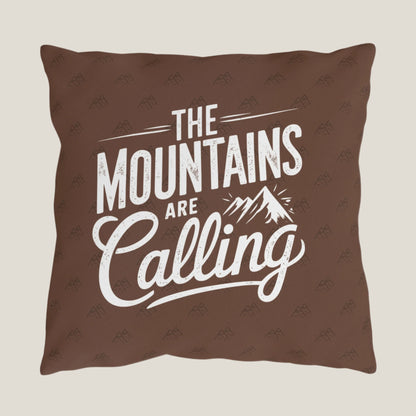 The Mountains Are Calling Outdoor Pillow – Weather-Resistant Patio Toss Cushion for Nature Enthusiasts