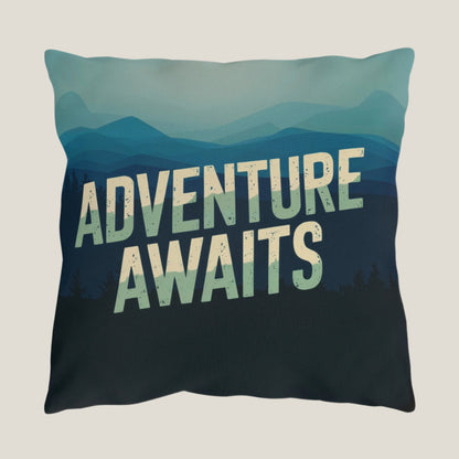 Adventure Awaits Outdoor Pillow – Weather-Resistant Patio Toss Cushion for Outdoor Enthusiasts