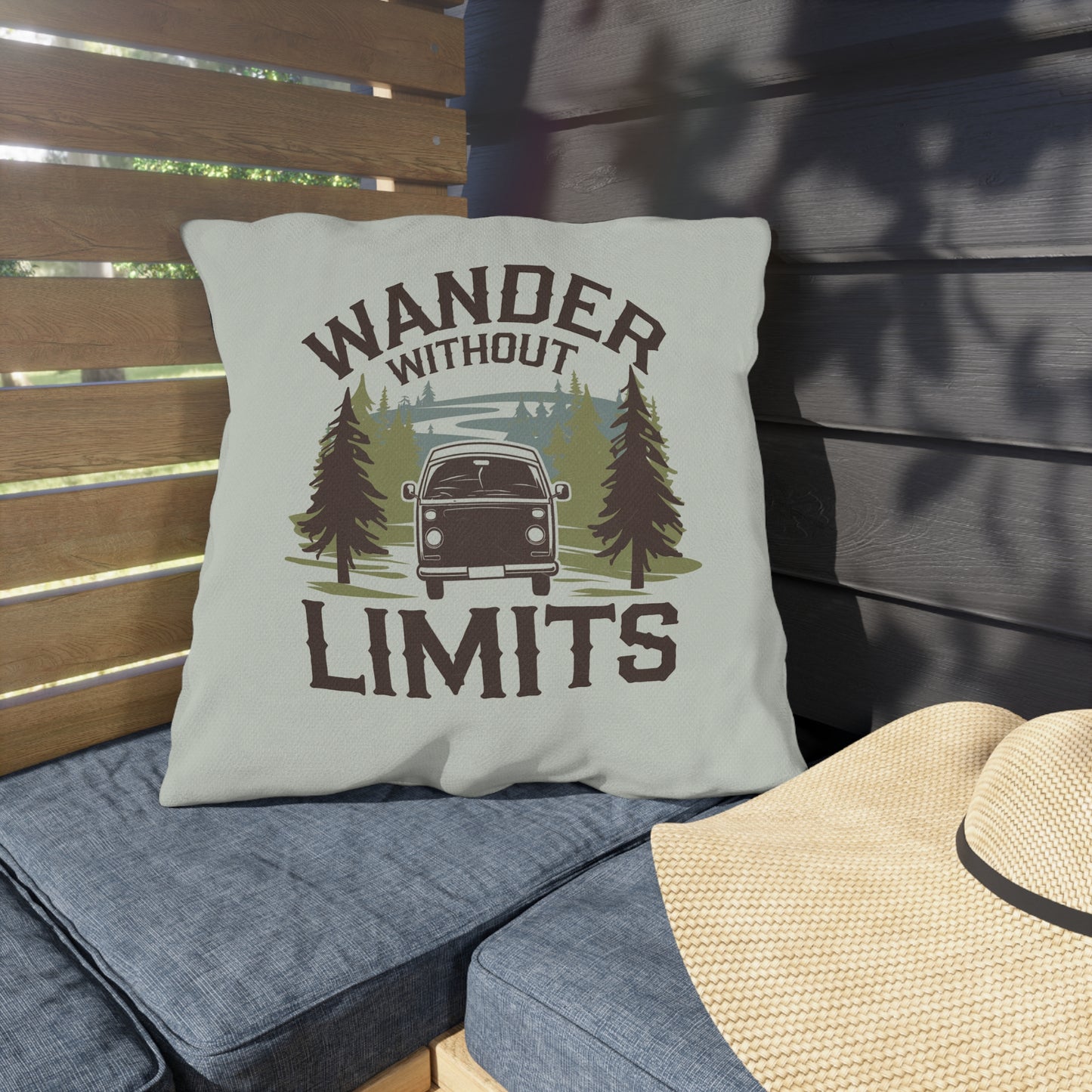 Wander Without Limits Throw Pillow – Perfect for Van Life, Overlanding & Road Trips