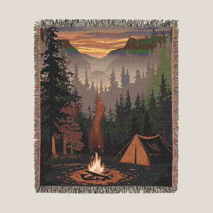 Cozy Camping Woven Blanket - Perfect for Outdoor Lovers and Bonfire Nights