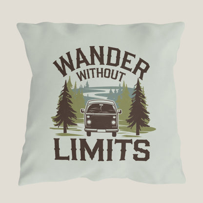 Wander Without Limits Throw Pillow – Perfect for Van Life, Overlanding & Road Trips