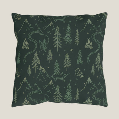 Mountain Pines Outdoor Pillow – Cozy Camping Decor for Your Outdoor Theme