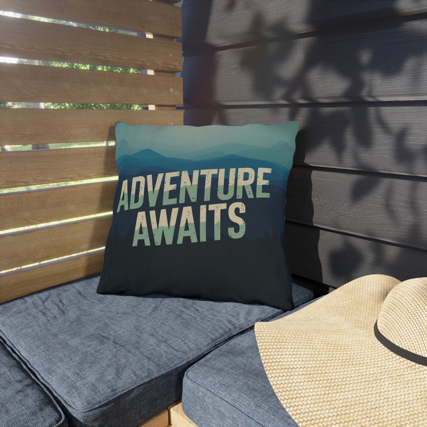 Adventure Awaits Outdoor Pillow – Weather-Resistant Patio Toss Cushion for Outdoor Enthusiasts