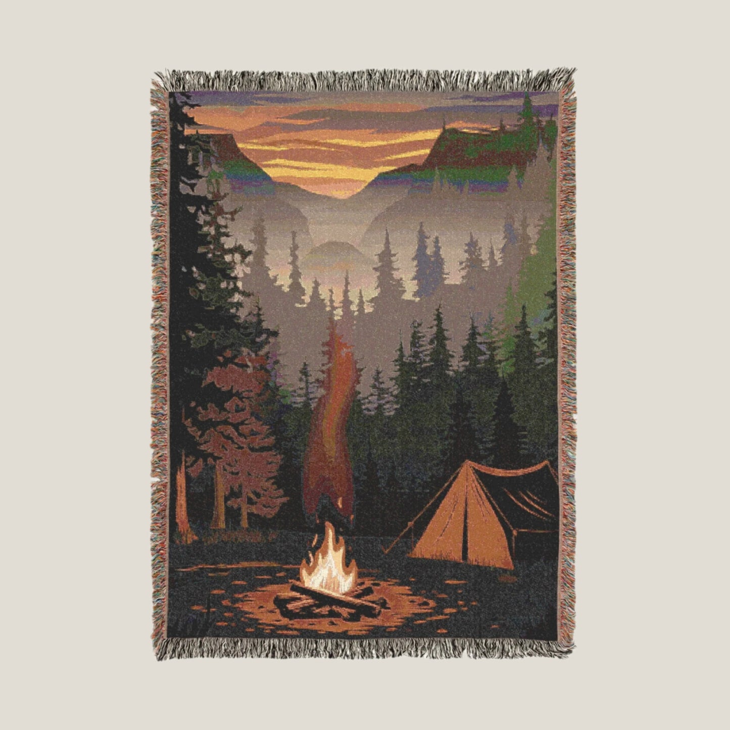 Cozy Camping Woven Blanket - Perfect for Outdoor Lovers and Bonfire Nights