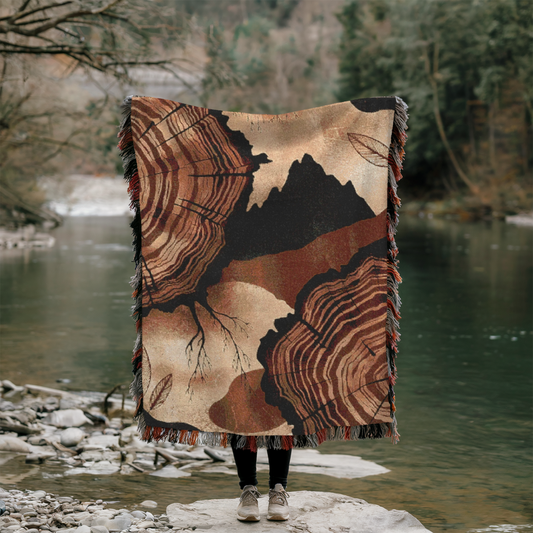 Woodland Haven Blanket – Forest & Wood-Themed Woven Throw for Nature Lovers