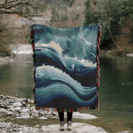 Tidal Drift Blanket – Ocean & Water-Themed Woven Throw for Adventure Seekers