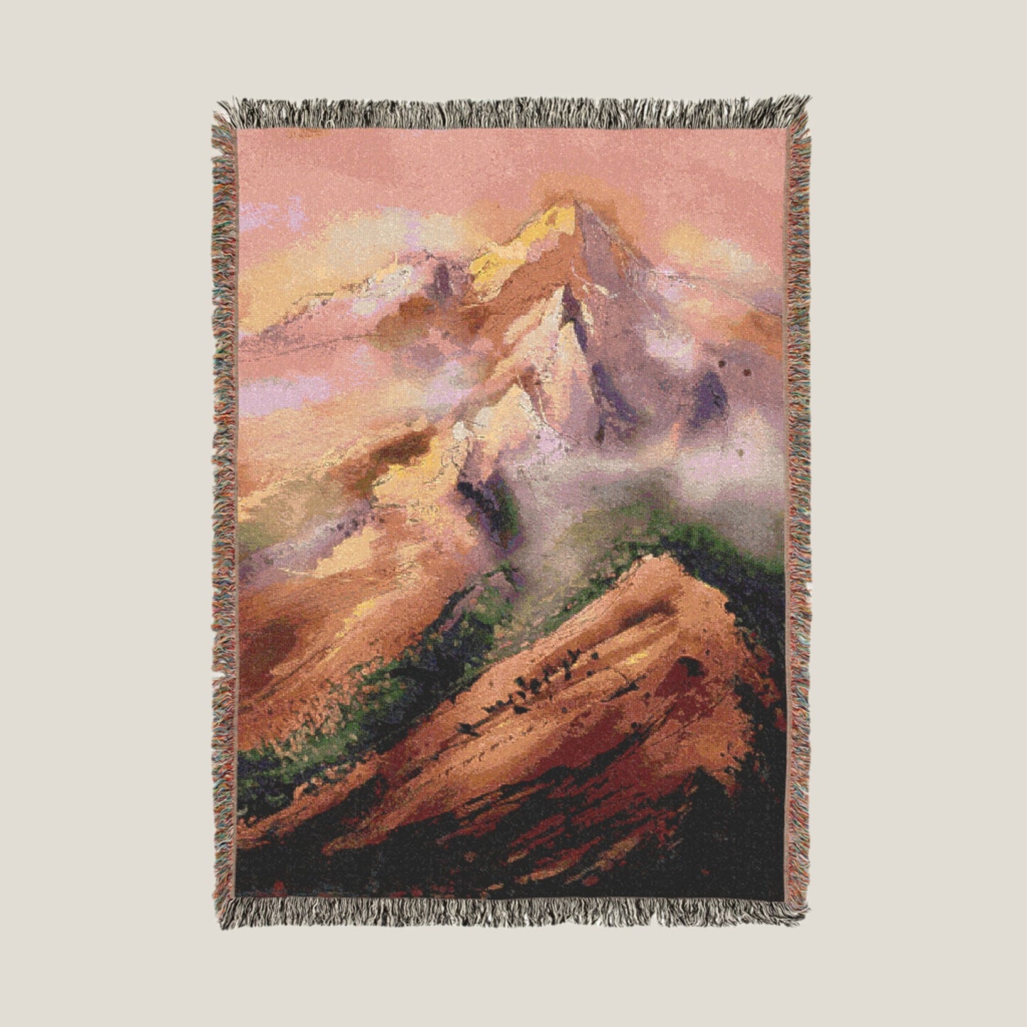 Abstract Mountains Woven Throw Blanket – Modern & Nature-Inspired