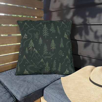 Mountain Pines Outdoor Pillow – Cozy Camping Decor for Your Outdoor Theme