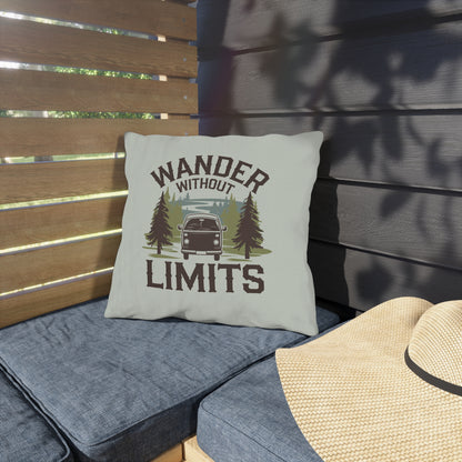 Wander Without Limits Throw Pillow – Perfect for Van Life, Overlanding & Road Trips