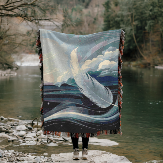 Whispering Winds Blanket – Sky & Air-Themed Woven Throw