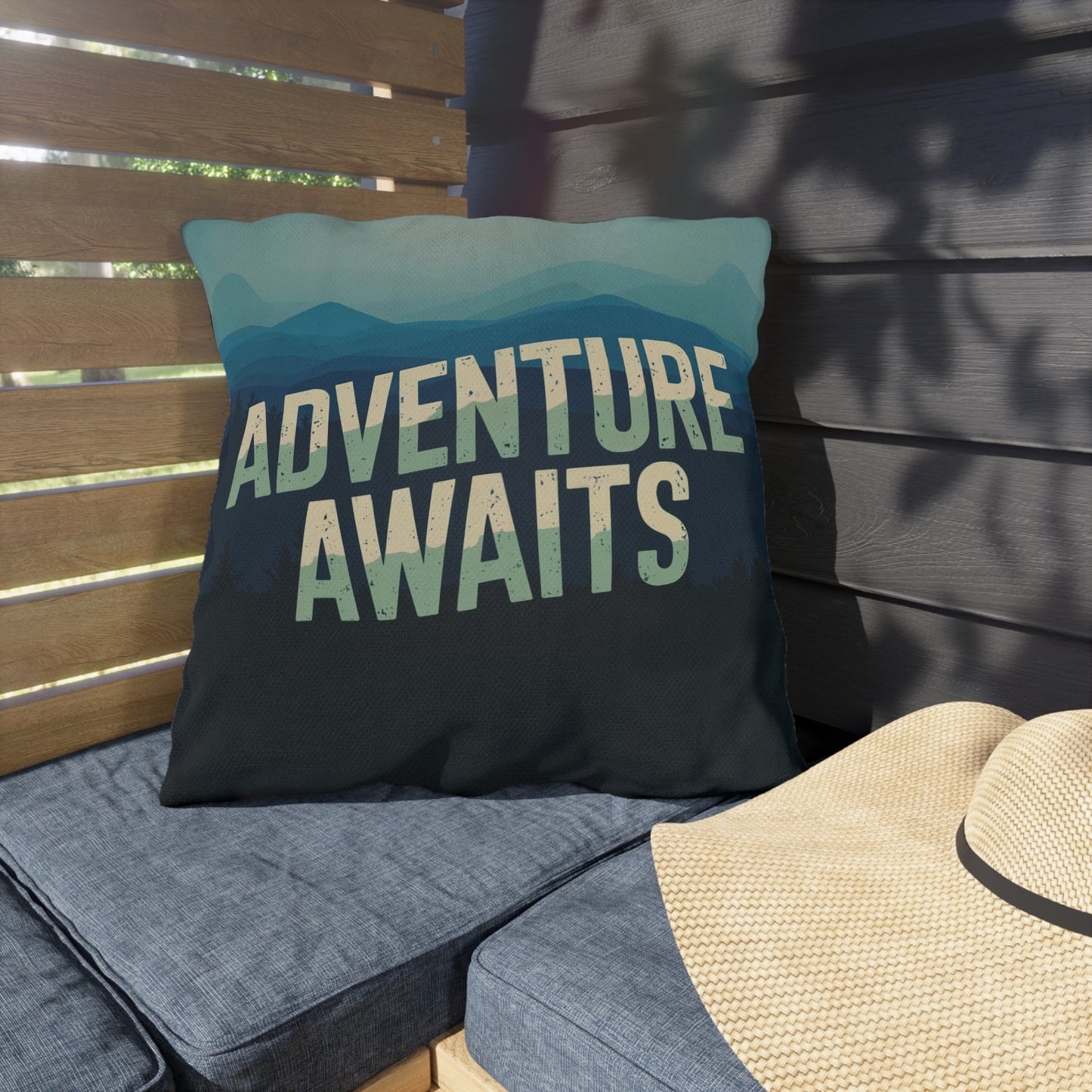 Adventure Awaits Outdoor Pillow – Weather-Resistant Patio Toss Cushion for Outdoor Enthusiasts