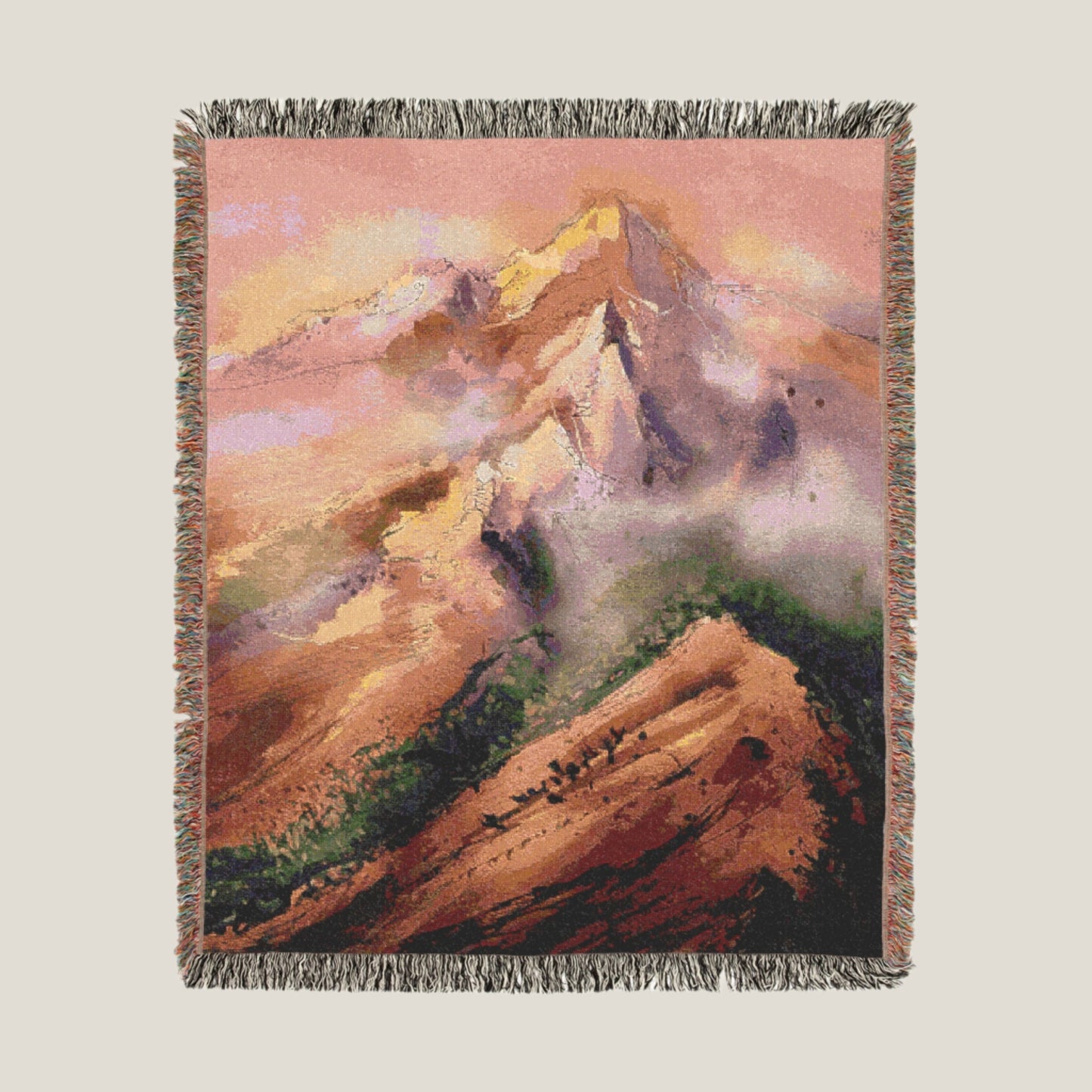 Abstract Mountains Woven Throw Blanket – Modern & Nature-Inspired