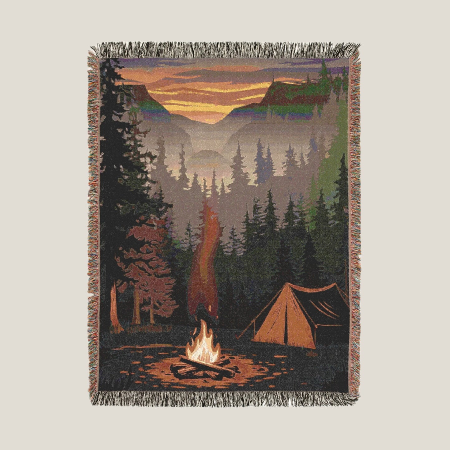 Cozy Camping Woven Blanket - Perfect for Outdoor Lovers and Bonfire Nights